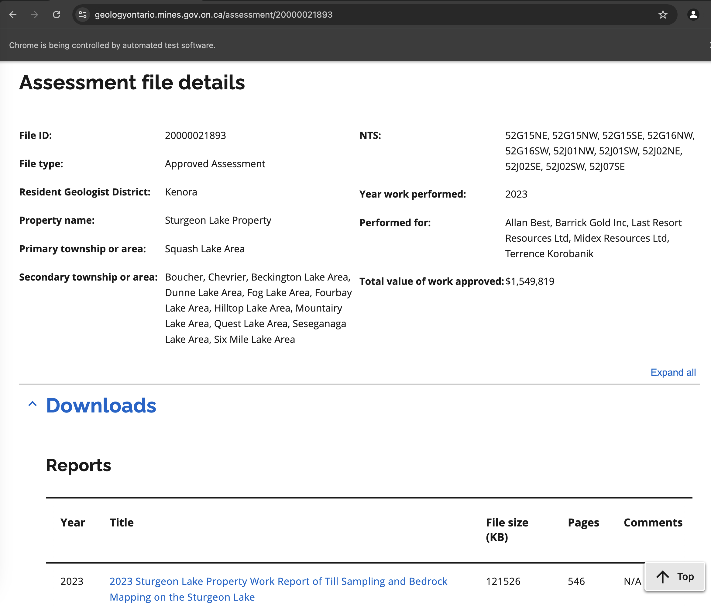 Assessment Files Page